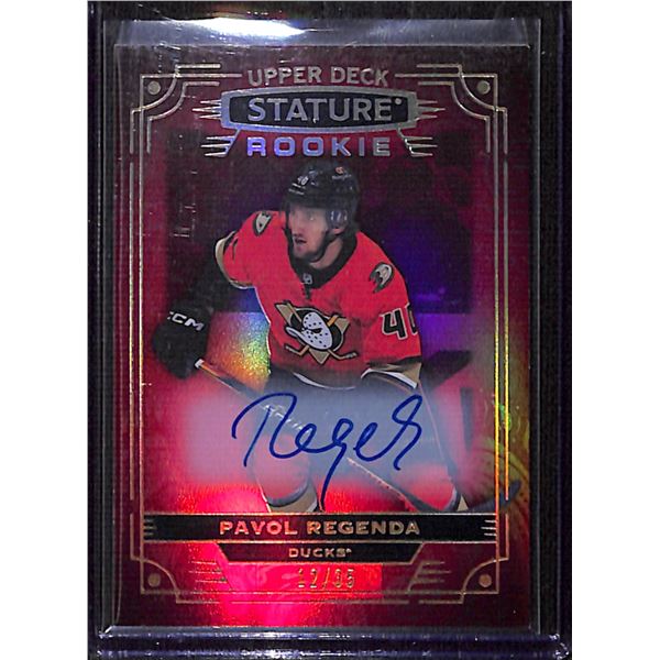 2022-23 Upper Deck Stature Autographs Red #182 Pavol Regenda 12/35 BV $60