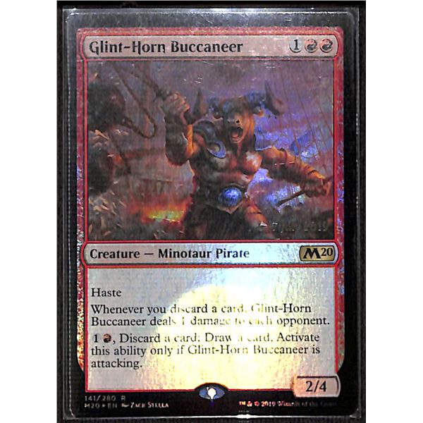 Magic the Gathering Glint-Horn Buccaneer FOIL Core Set 2020 Date Stamped Promo