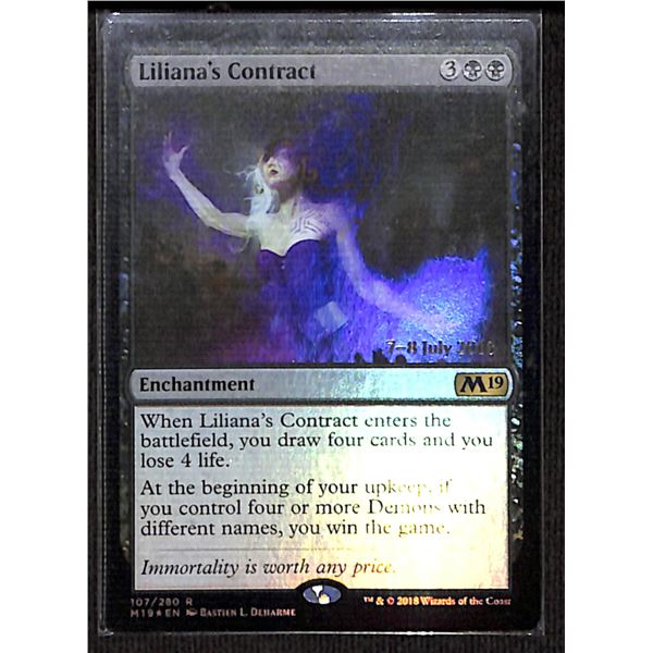 Magic the Gathering Liliana's Contract Core Set 2019 FOIL Date Stamped Promo