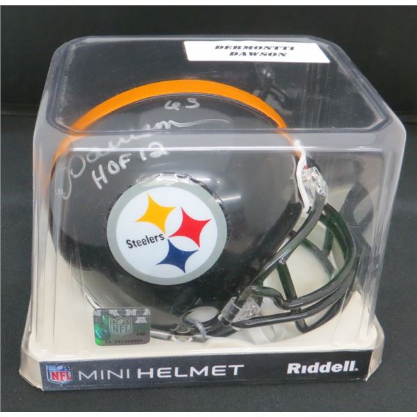 Dermontti Dawson Autographed Pittsburgh Steelers Mini Helmet W/Leaf COA