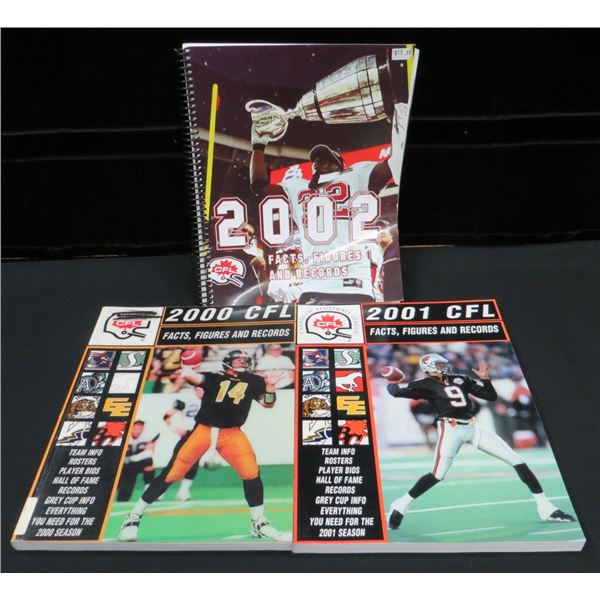 3 Various Grey Cup Fact & Record Books
