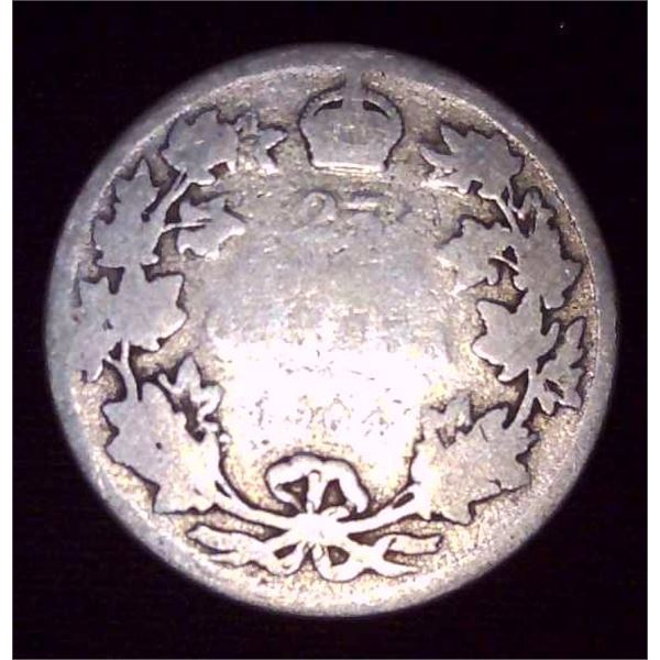 1904 Canadian Silver 25 Cent Coin