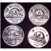 Image 1 : 4x Canadian Nickels 1966