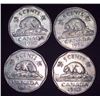 Image 1 : 4x Canadian Nickels 1962