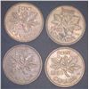Image 1 : 4x Canadian Pennies 1953
