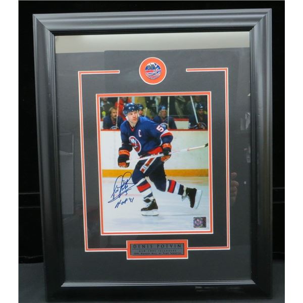 Denis Potvin New York Islanders Autographed Framed Photo 21"x 17" With Universal COA