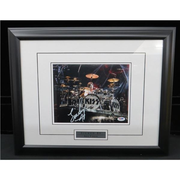 Eric Singer From KISS Autographed Photo & Framed 17" x21" PSA COA