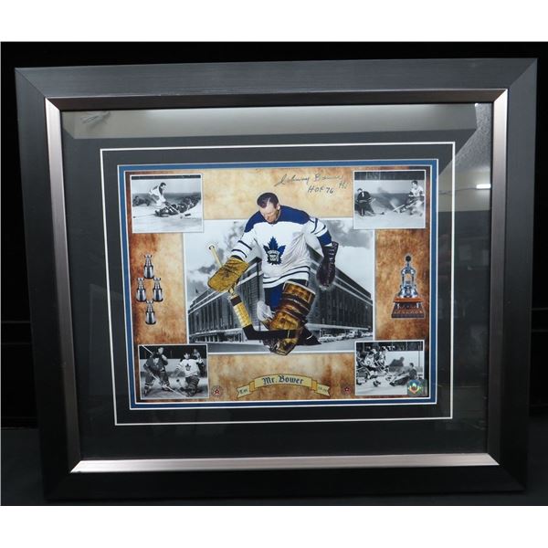 Johnny Bower Toronto Maple Leafs Signed Photo Framed With COA from Universal 18" x 22"