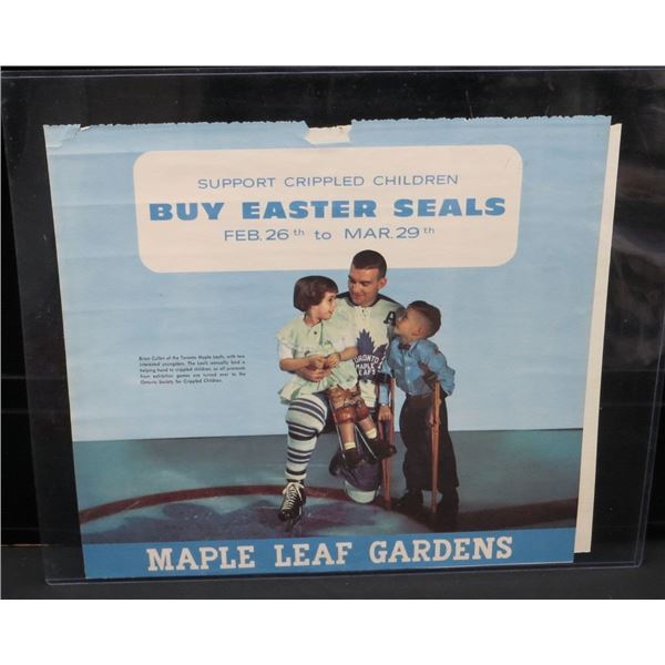 1964-65 Maple Leaf Gardens 17" x 15" Vintage Poster