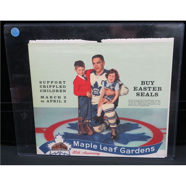 1964-65 Maple Leaf Gardens 17" x 15" Vintage Poster