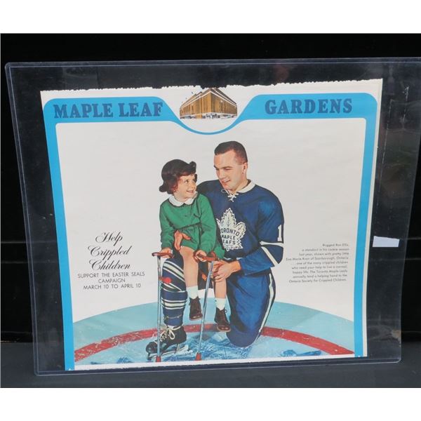 1964-65 Maple Leaf Gardens 17" x 15" Vintage Poster