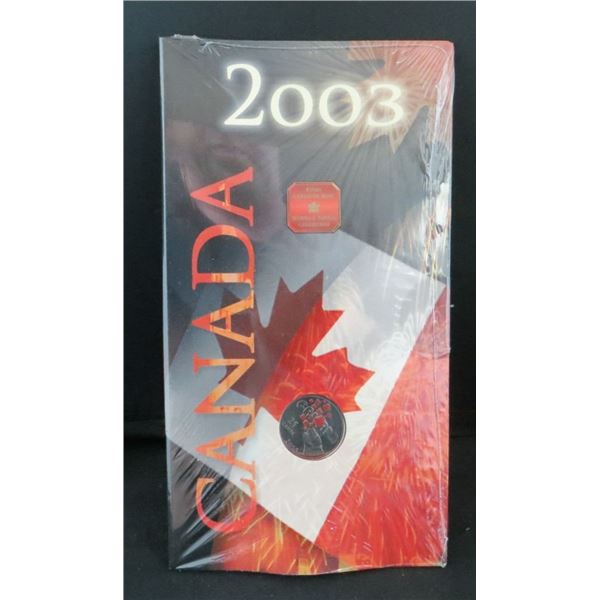 RCM 2003 Canada Day 25 Cent Polar bear and maple leaves Coloured Coin Sealed