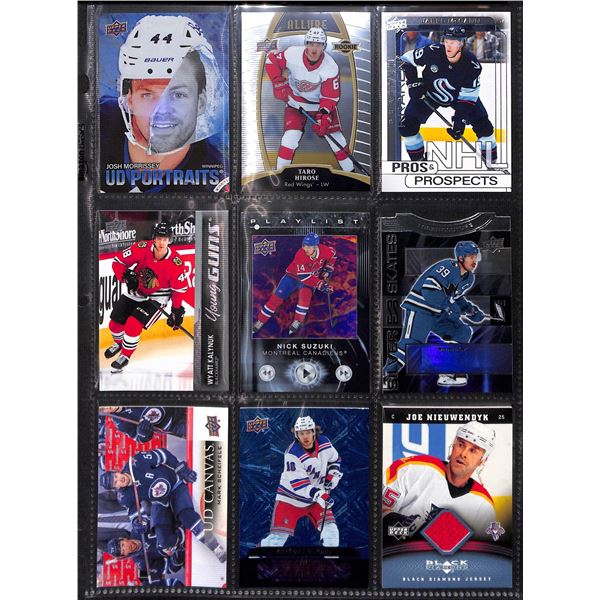 Lot of 9 Various Hockey Inserts or Rookie Cards Various Teams & Players