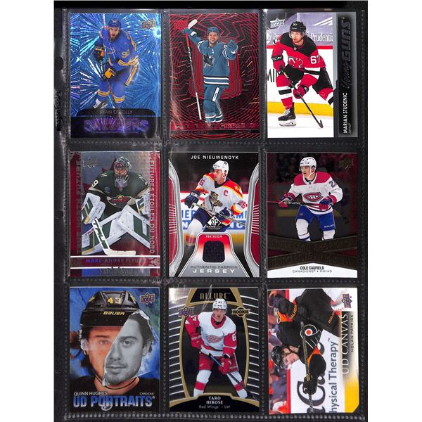 Lot of 9 Various Hockey Inserts or Rookie Cards Various Teams & Players