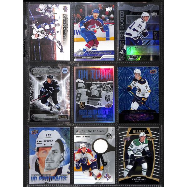 Lot of 9 Various Hockey Inserts or Rookie Cards Various Teams & Players