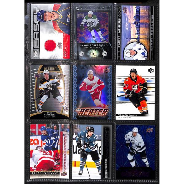 Lot of 9 Various Hockey Inserts or Rookie Cards Various Teams & Players