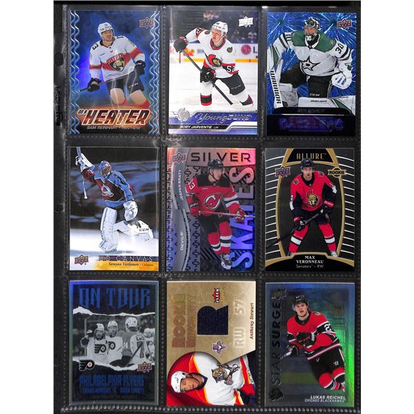 Lot of 9 Various Hockey Inserts or Rookie Cards Various Teams & Players