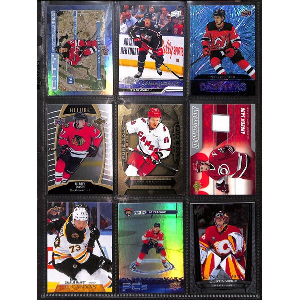 Lot of 9 Various Hockey Inserts or Rookie Cards Various Teams & Players
