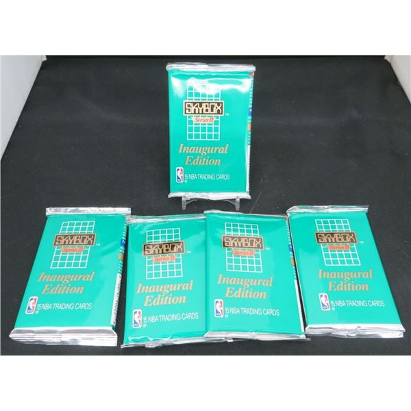 5 Sealed Packs 1990-91 Skybox Basketball Series II Inaugural Edition 15 Cards Per Pack