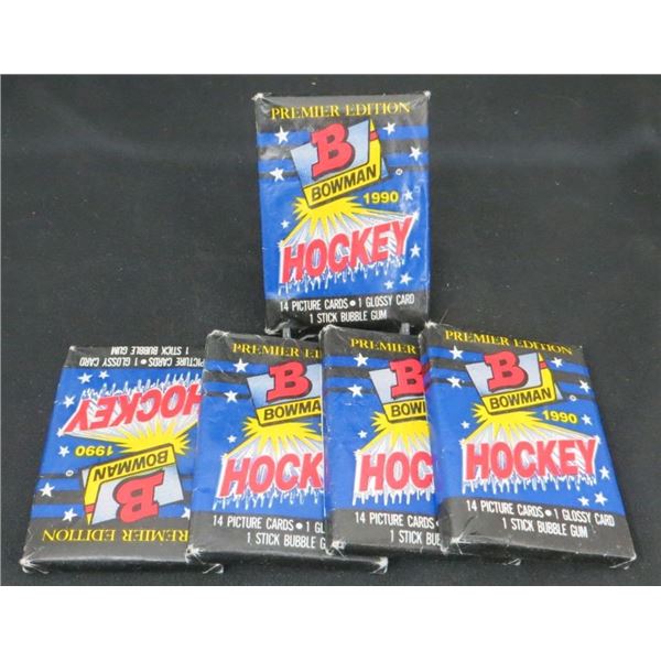 5 Sealed Packs 1990 Bowman Hockey 15 Cards Per Pack