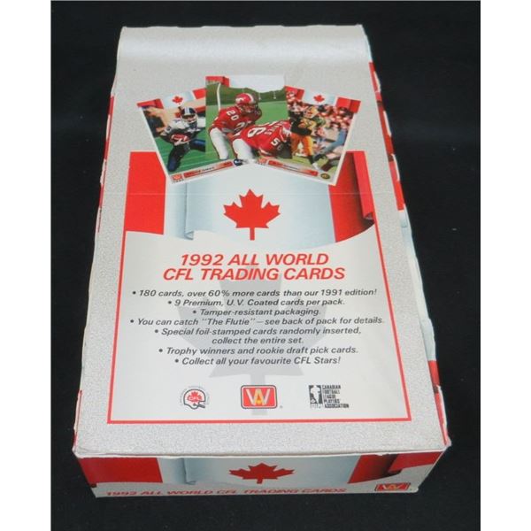 1992 All World CFL Trading Cards Box 35 Sealed Packs