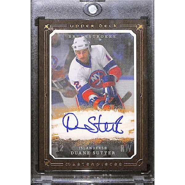 2008-09 UD Masterpieces Brushstrokes Brown Border Autograph Duane Sutter