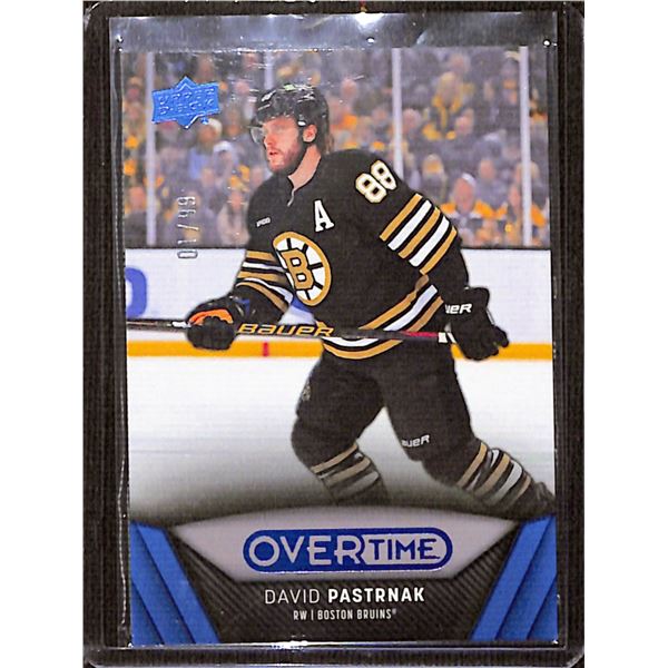 2024-25 Upper Deck Overtime Blue Foil #12 David Pastrnak 1/99