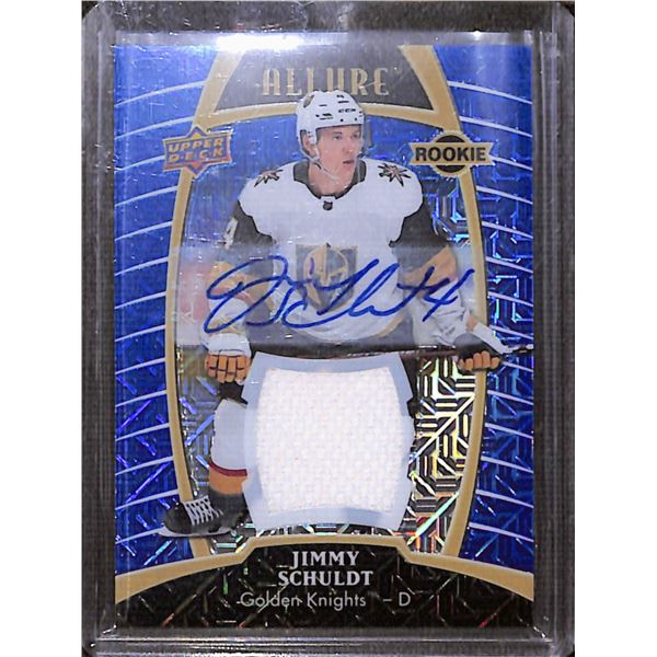 2019-20 Upper Deck Allure Jersey Autographs Blue Line #61 Jimmy Schuldt 30/99 BV 430