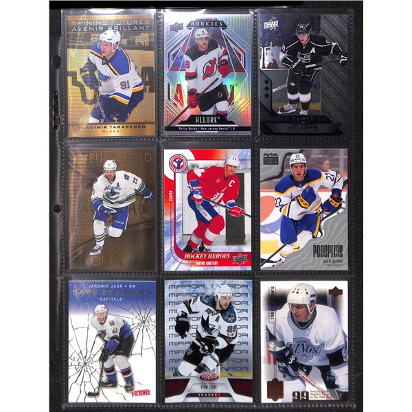 Lot of 9 Various Hockey Inserts or Rookie Cards Various Teams & Players