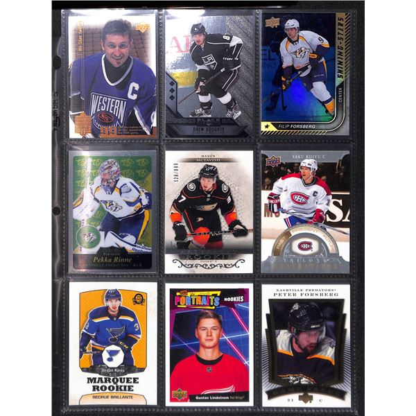 Lot of 9 Various Hockey Inserts or Rookie Cards Various Teams & Players