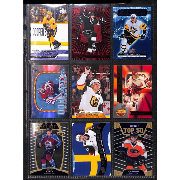 Lot of 9 Various Hockey Inserts or Rookie Cards Various Teams & Players