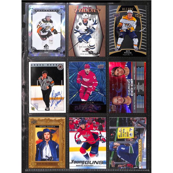 Lot of 9 Various Hockey Inserts or Rookie Cards Various Teams & Players