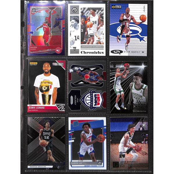 Lot of 9 Various Basketball Inserts and Rookie Collector Cards