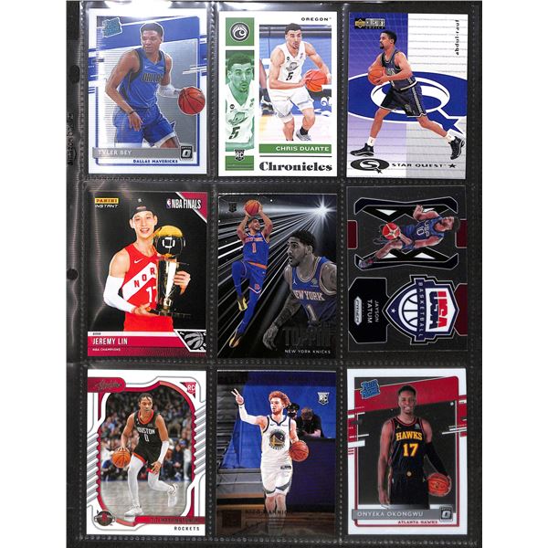 Lot of 9 Various Basketball Inserts and Rookie Collector Cards