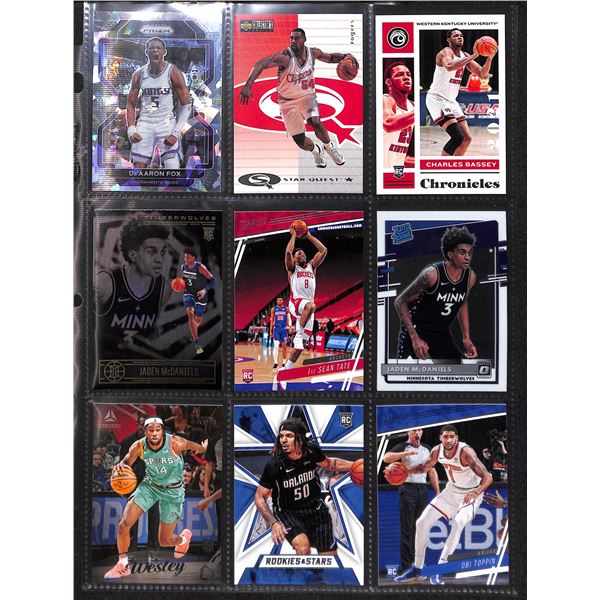Lot of 9 Various Basketball Inserts and Rookie Collector Cards