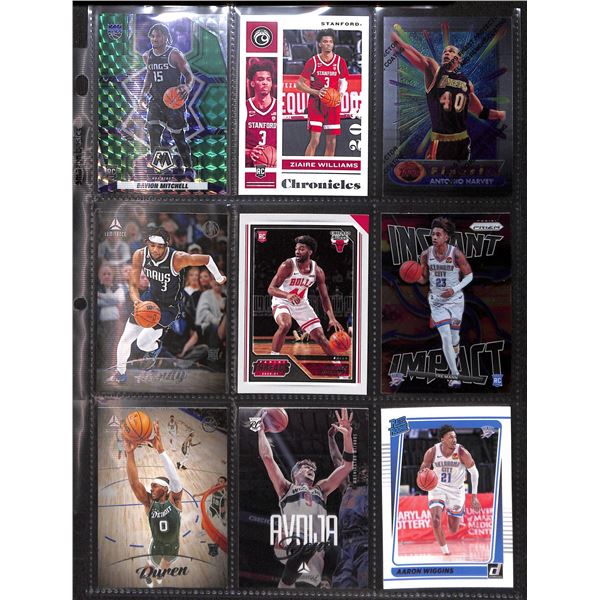 Lot of 9 Various Basketball Inserts and Rookie Collector Cards