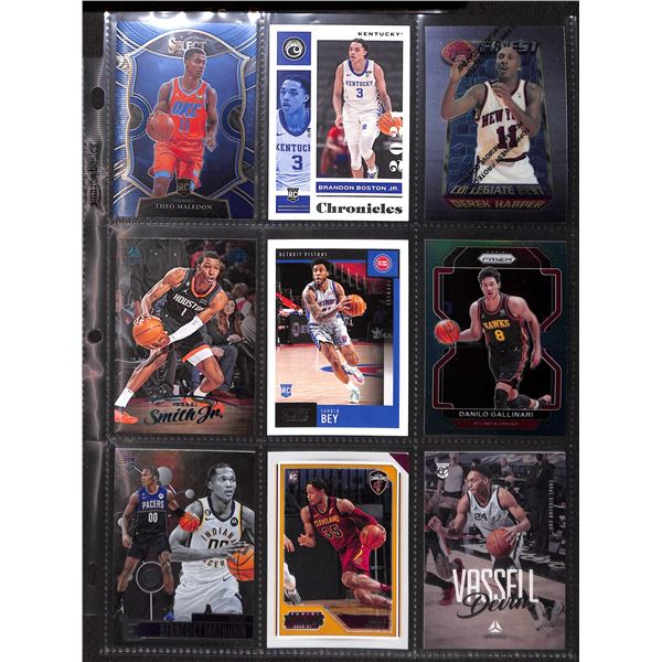 Lot of 9 Various Basketball Inserts and Rookie Collector Cards