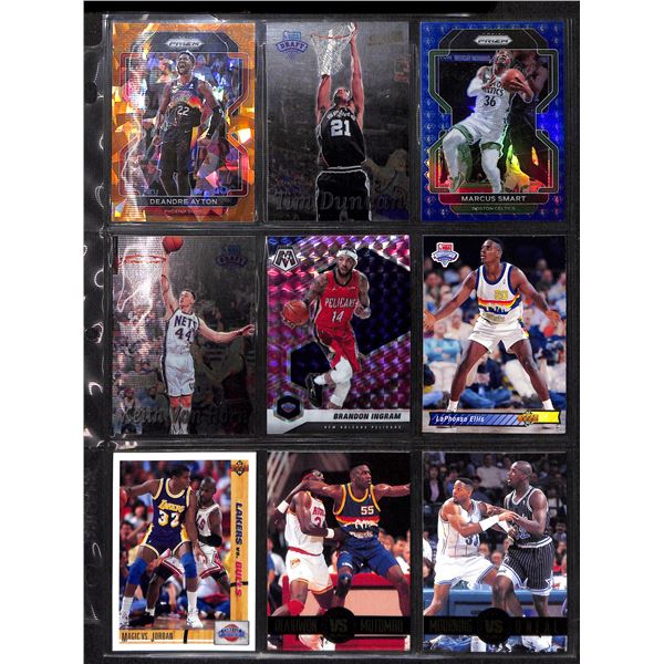 Lot of 9 Various Basketball Inserts and Rookie Collector Cards