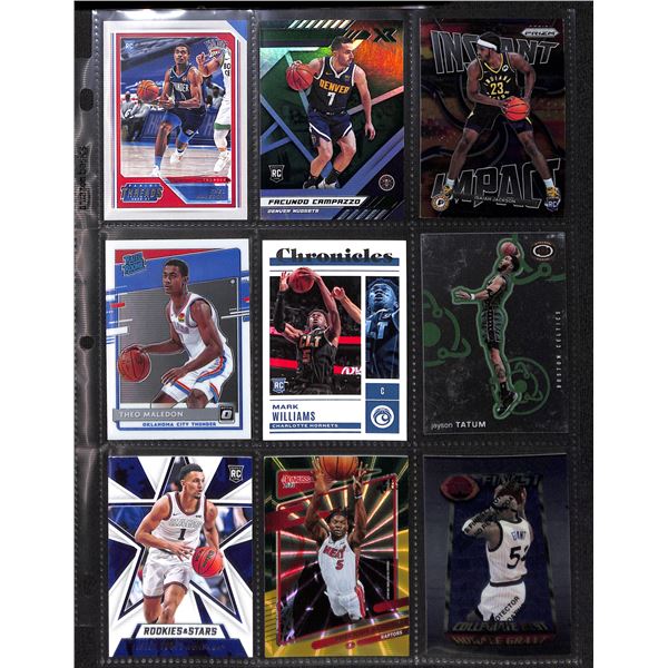 Lot of 9 Various Basketball Inserts and Rookie Collector Cards