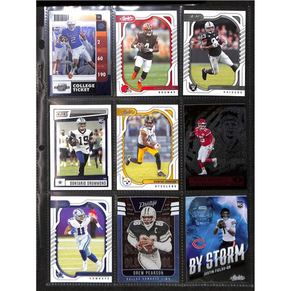 Lot of 9 Various Football Rookie & Insert Cards Various Teams & Players