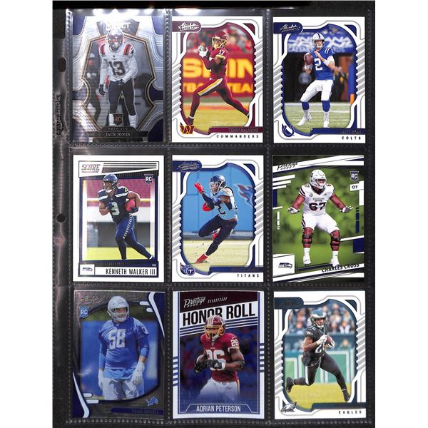 Lot of 9 Various Football Rookie & Insert Cards Various Teams & Players