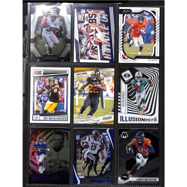 Lot of 9 Various Football Rookie & Insert Cards Various Teams & Players