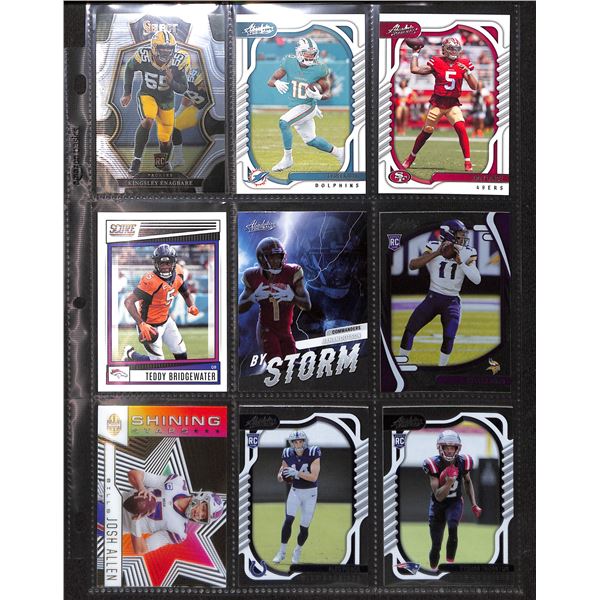 Lot of 9 Various Football Rookie & Insert Cards Various Teams & Players