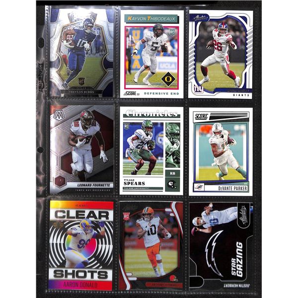 Lot of 9 Various Football Rookie & Insert Cards Various Teams & Players