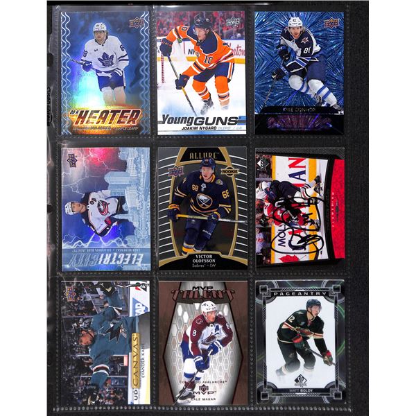 Lot of 9 Various Hockey Cards Inserts or Rookie Cards Various Teams & Players