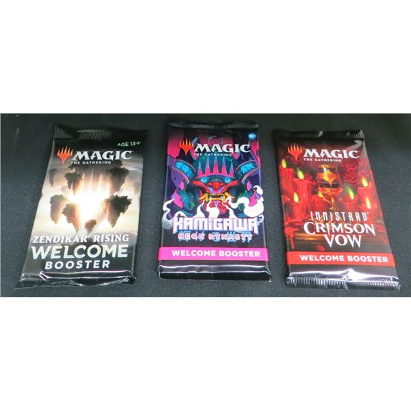 3 Sealed Packs Of Magic The Gathering Crimson Vow, Kamigawa Neon Dynasty, Zendikar Rising