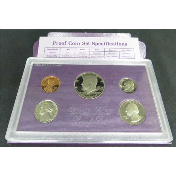1987-S USA Mint Proof Set 5 Coin Set