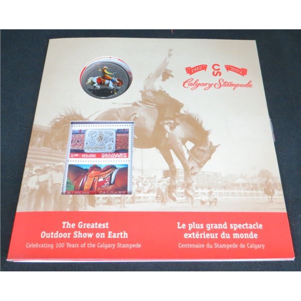RCM 2012 25c 100 Years of the Calgary Stampede - Coloured Coin and Stamp Set