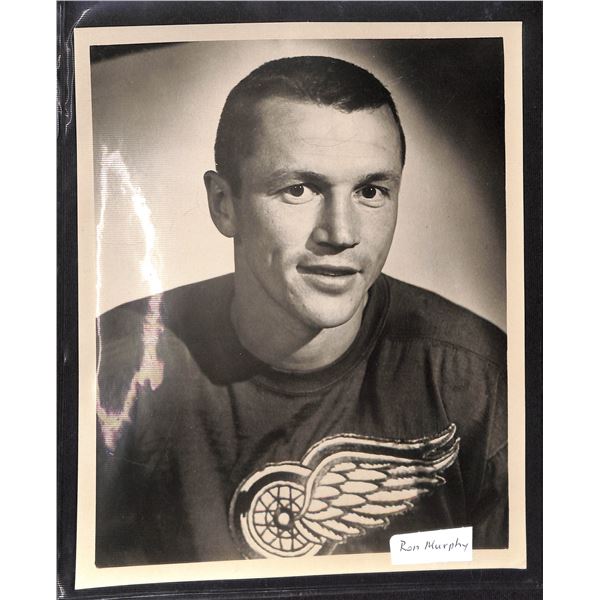 Vintage Original 8x10 Black & White Photo Detroit Red Wings Ron Murphy