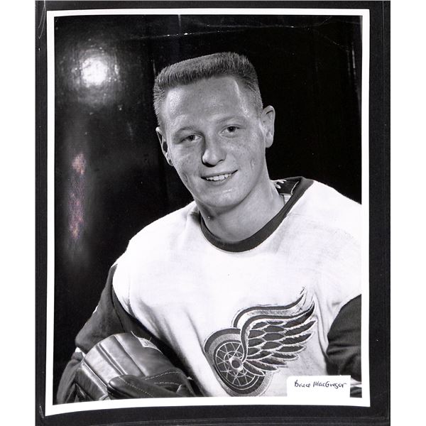 Vintage Original 8x10 Black & White Photo Detroit Red Wings Bruce MacGregor